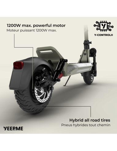 1200W de moteur en 48V.
Pneus tubeless