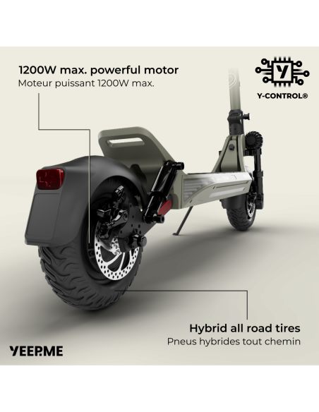 1200W de moteur en 48V.
Pneus tubeless
